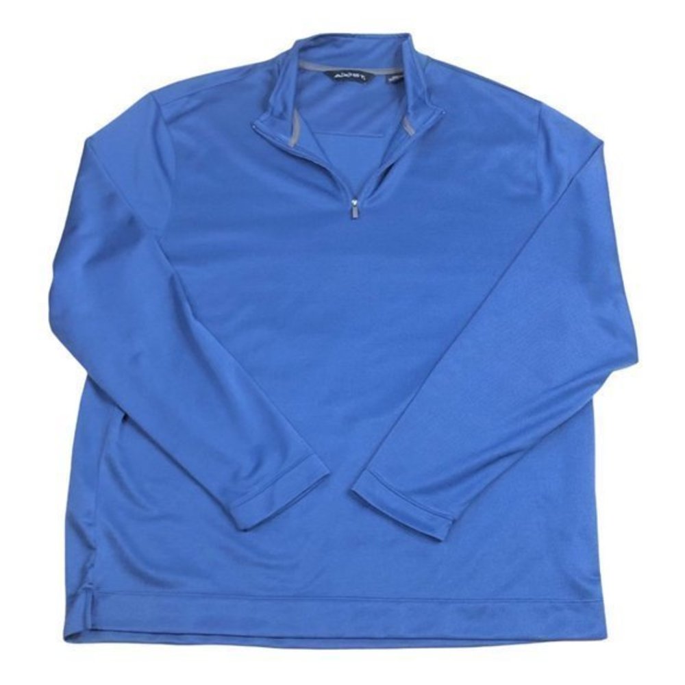 Axist Mens Quarter Zip Athletic Pullover Mock Neck Blue Size 2XL